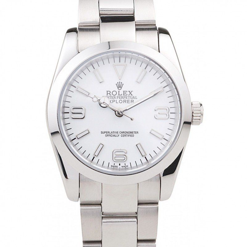 rol€x Explorer Polished Stainless Steel White Dial 98086