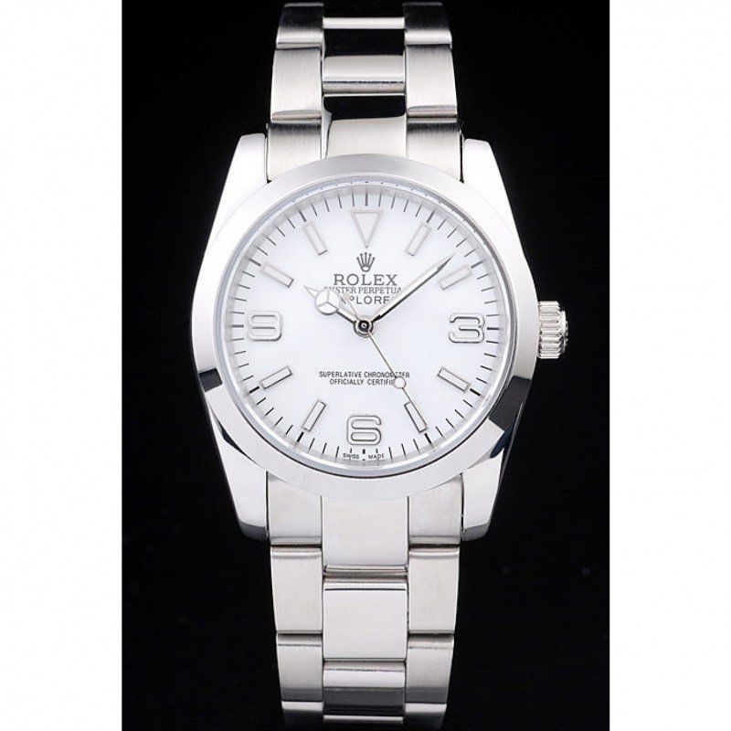 rol€x Explorer Polished Stainless Steel White Dial 98086