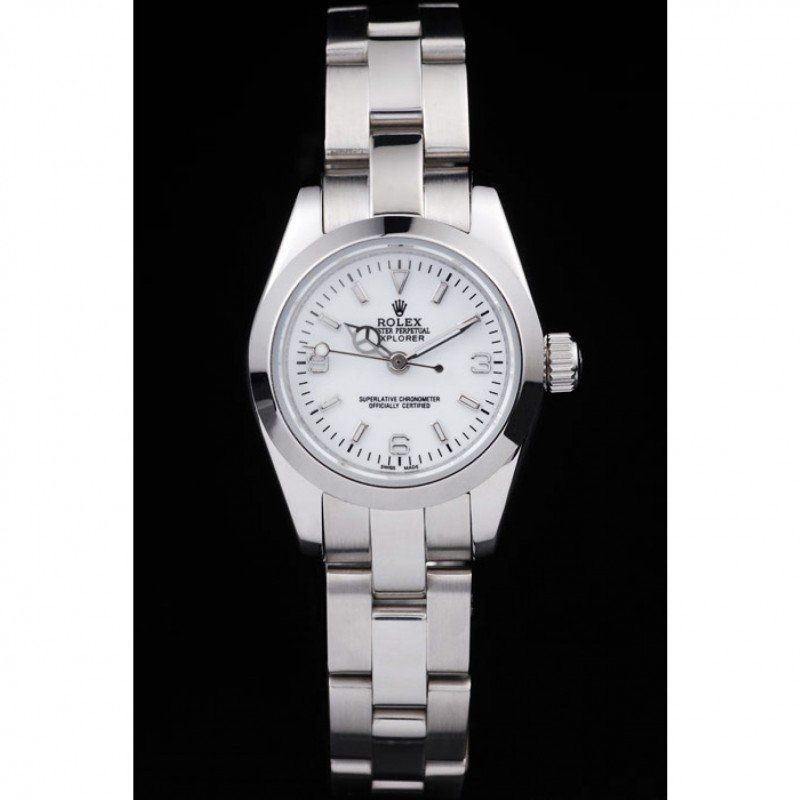 rol€x Explorer Polished Stainless Steel White Dial 98088