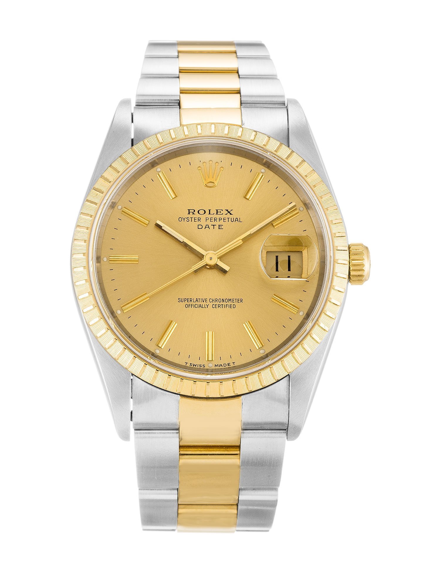 rol€x Oyster Perpetual Date 34mm Champagne 15223