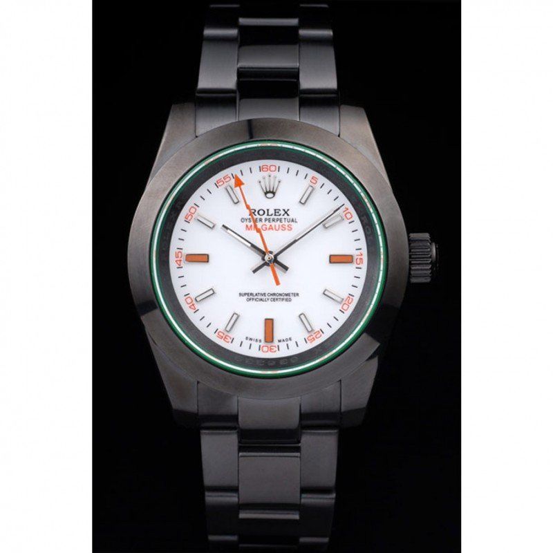 rol€x Milgauss Pro-Hunter Tinted Green Saphire White Dial PR116610