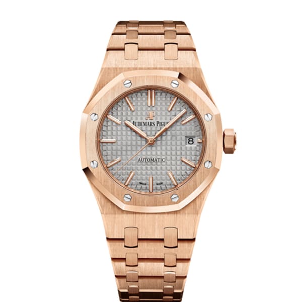 AUDEM@RS P!GUET Royal Oak Selfwinding Grey dial, 37mm, 18k Rose gold, 15450OR.OO.1256OR.01