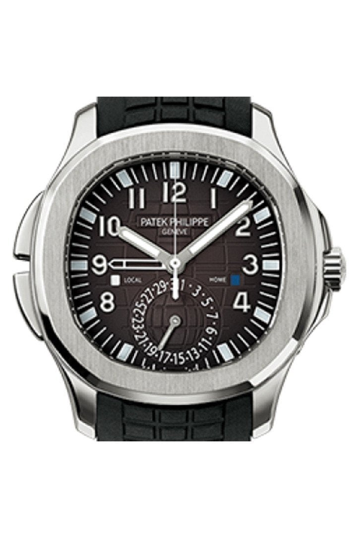 PAT€K PHIL!PPE Aquanaut Dual Time Black Dial Automatic Men's Watch 5164A-001