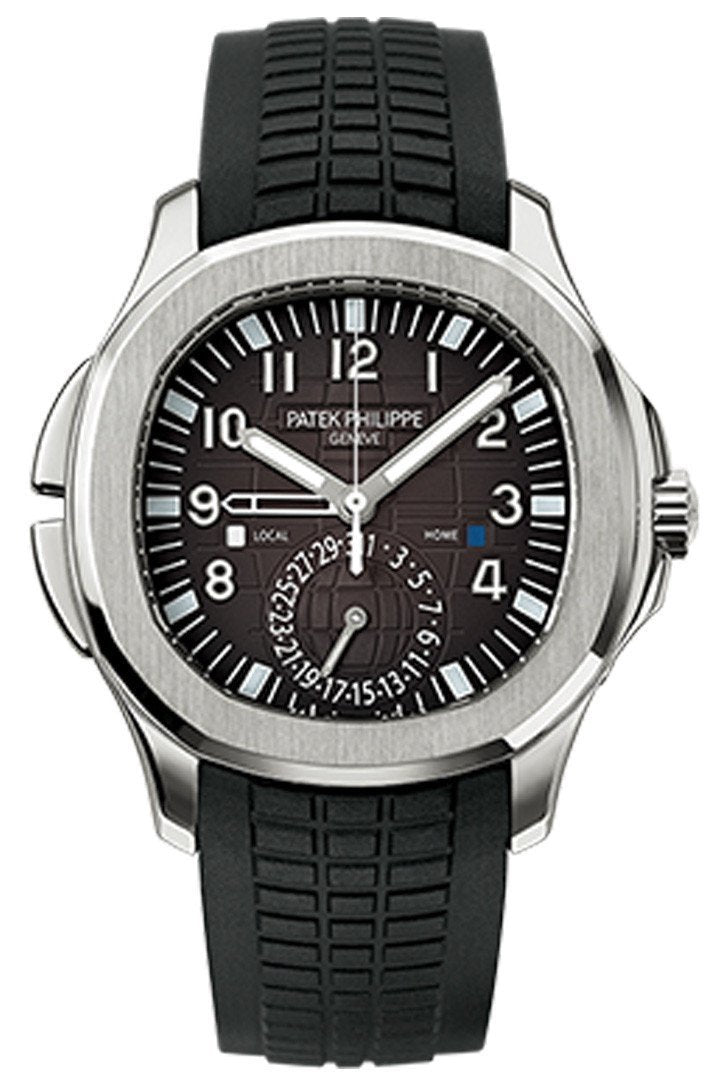 PAT€K PHIL!PPE Aquanaut Dual Time Black Dial Automatic Men's Watch 5164A-001