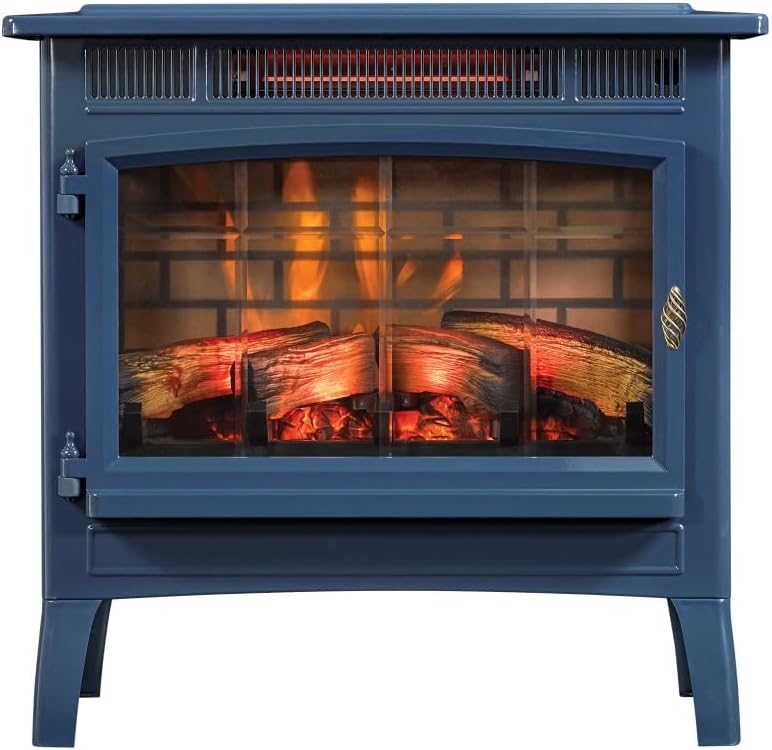 duraflame Freestanding Electric Fireplace Stove Heater with 3D Flame Effect for 1,000 Sq. Ft. Room, Black