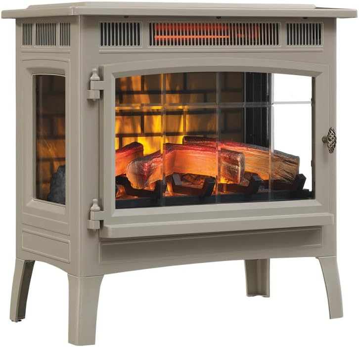 duraflame Freestanding Electric Fireplace Stove Heater with 3D Flame Effect for 1,000 Sq. Ft. Room, Black