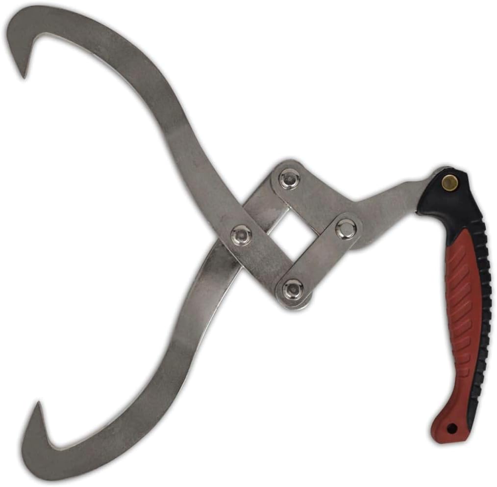 2 Pack Heavy Duty Log Tongs with TPR Handle, 30cm Opening, 44cm Length, 50kg Capacity Wood Grabber Tool Set for Fireplace, Fire Pit, Indoor Outdoor Firewood Stove Accessories