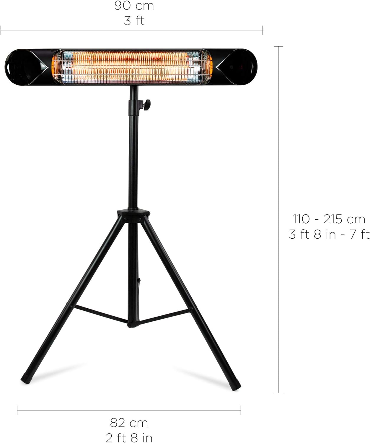 Briza Infrared Electric Patio Heater - Indoor/Outdoor Heater - Portable Wall/Garage Heater - 1500W - use with Stand - Mount to Ceiling/Wall)