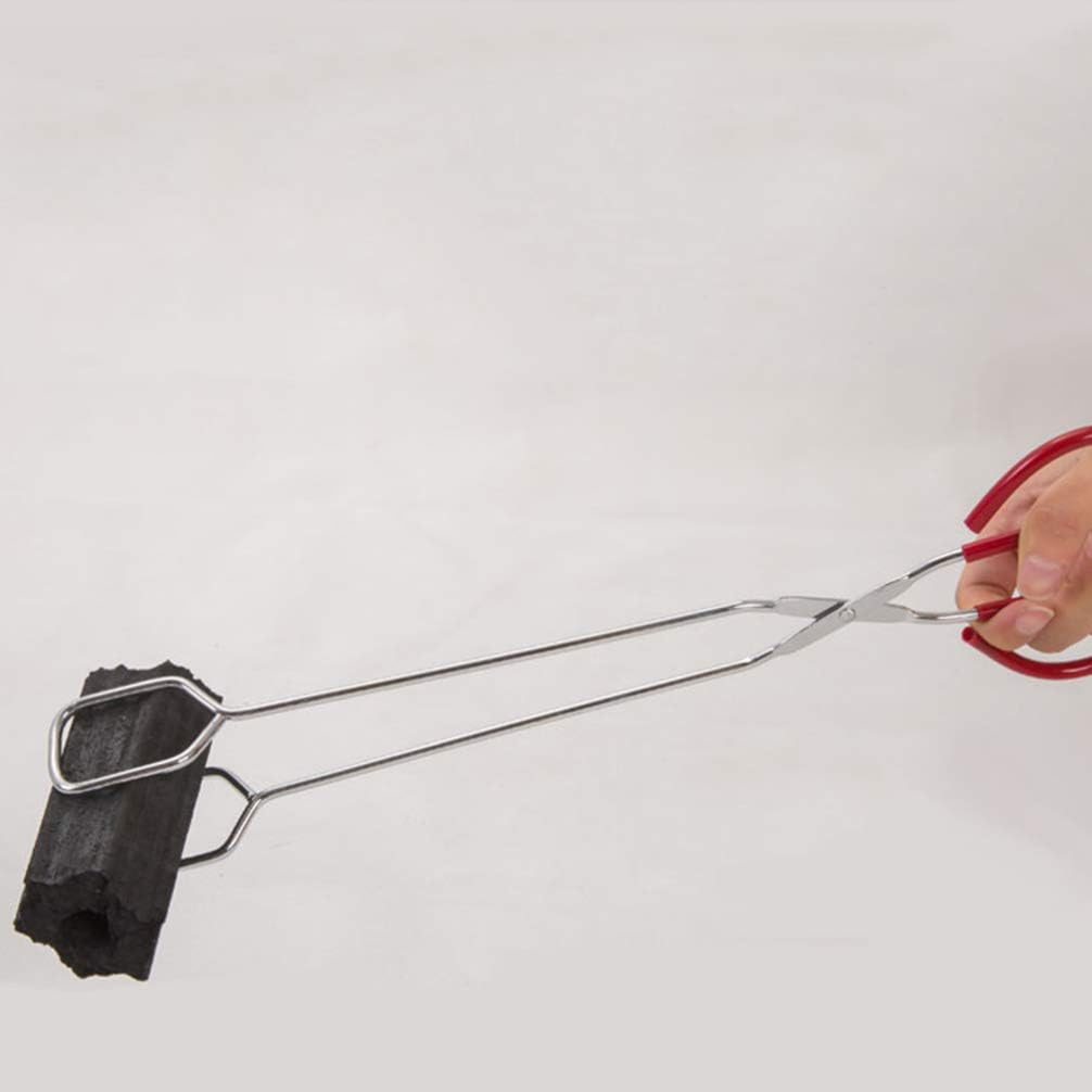 HEMOTON Fireplace Log Tongs Heavy Duty Wrought Iron Log Claw Grabber Outdoor Gas Fire Pit Wood Burning Charcoal Clip for Camping Picnic BBQ Campfire 38.5x10x1cm