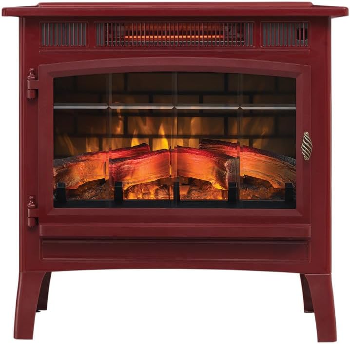 duraflame Freestanding Electric Fireplace Stove Heater with 3D Flame Effect for 1,000 Sq. Ft. Room, Black