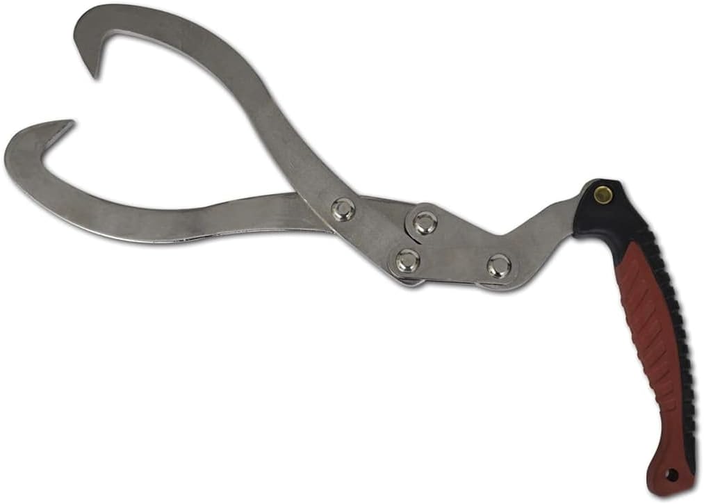 2 Pack Heavy Duty Log Tongs with TPR Handle, 30cm Opening, 44cm Length, 50kg Capacity Wood Grabber Tool Set for Fireplace, Fire Pit, Indoor Outdoor Firewood Stove Accessories