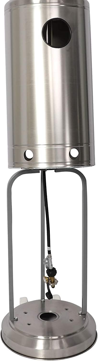 Outdoor Heater with Wheels Patio Heater Pyramid Deck Tower Patio Heaters for Outdoor Use Flame Glass Tube 42000 BTU Hammered Bronze Propane Natural Gas Tip Resist Safe ETL Black