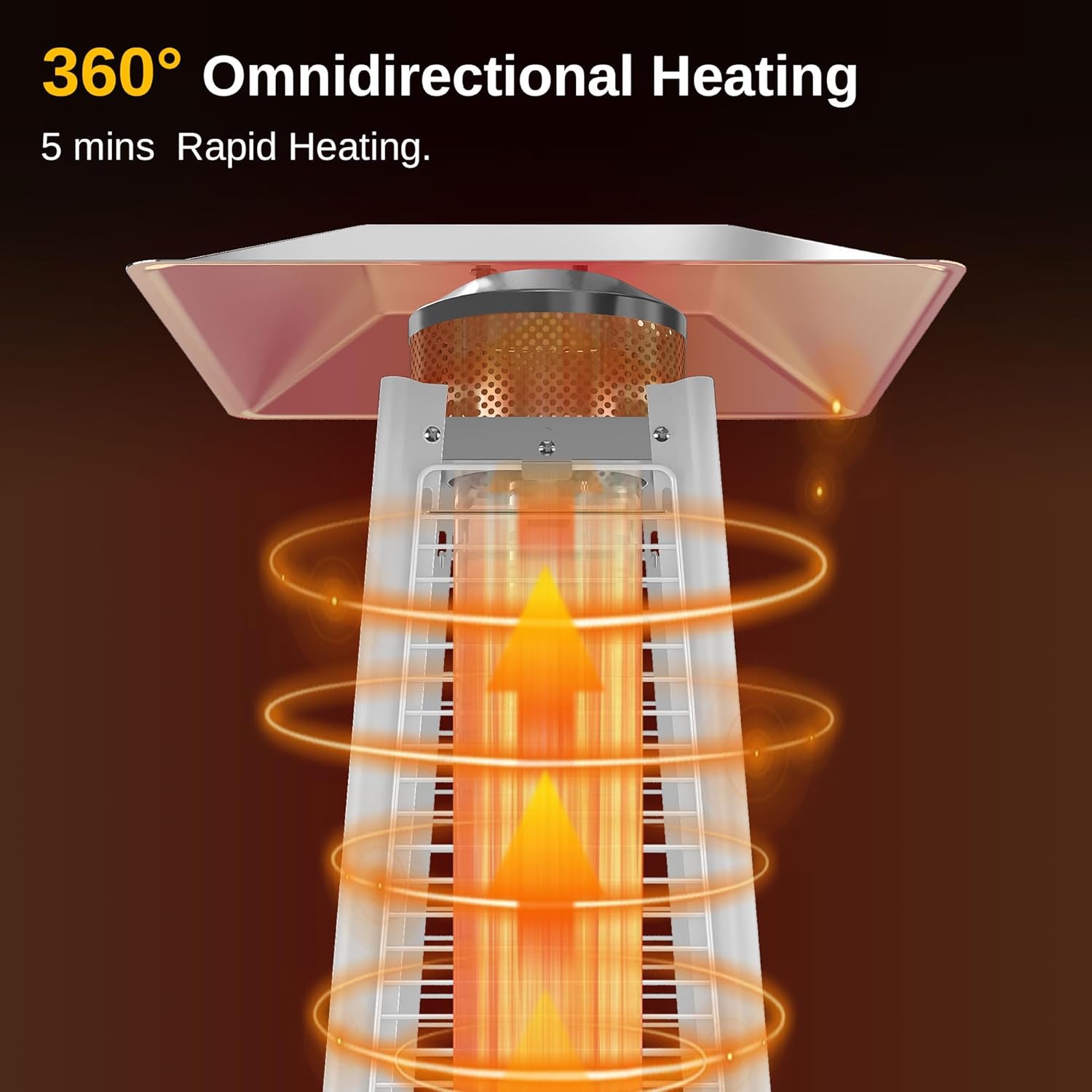 EAST OAK Pyramid Patio Heater, 48,000 BTU Outdoor Patio Heater, Quartz Glass Tube Propane Heater, Triple Protection System, With Wheels, Outdoor Heater for Commercial & Residential, Green