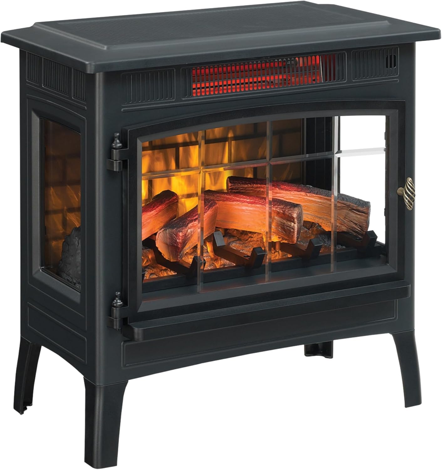 duraflame Freestanding Electric Fireplace Stove Heater with 3D Flame Effect for 1,000 Sq. Ft. Room, Black