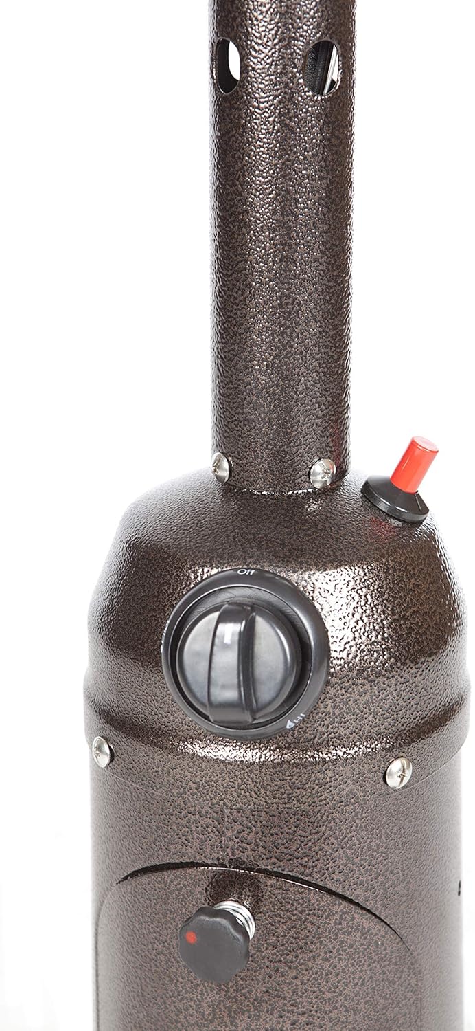 Fire Sense 60262 Portable Patio Heater Outdoor Tabletop Lightweight Propane 10,000 BTU Auto-Shutoff Valve CSA Approved - Stainless Steel