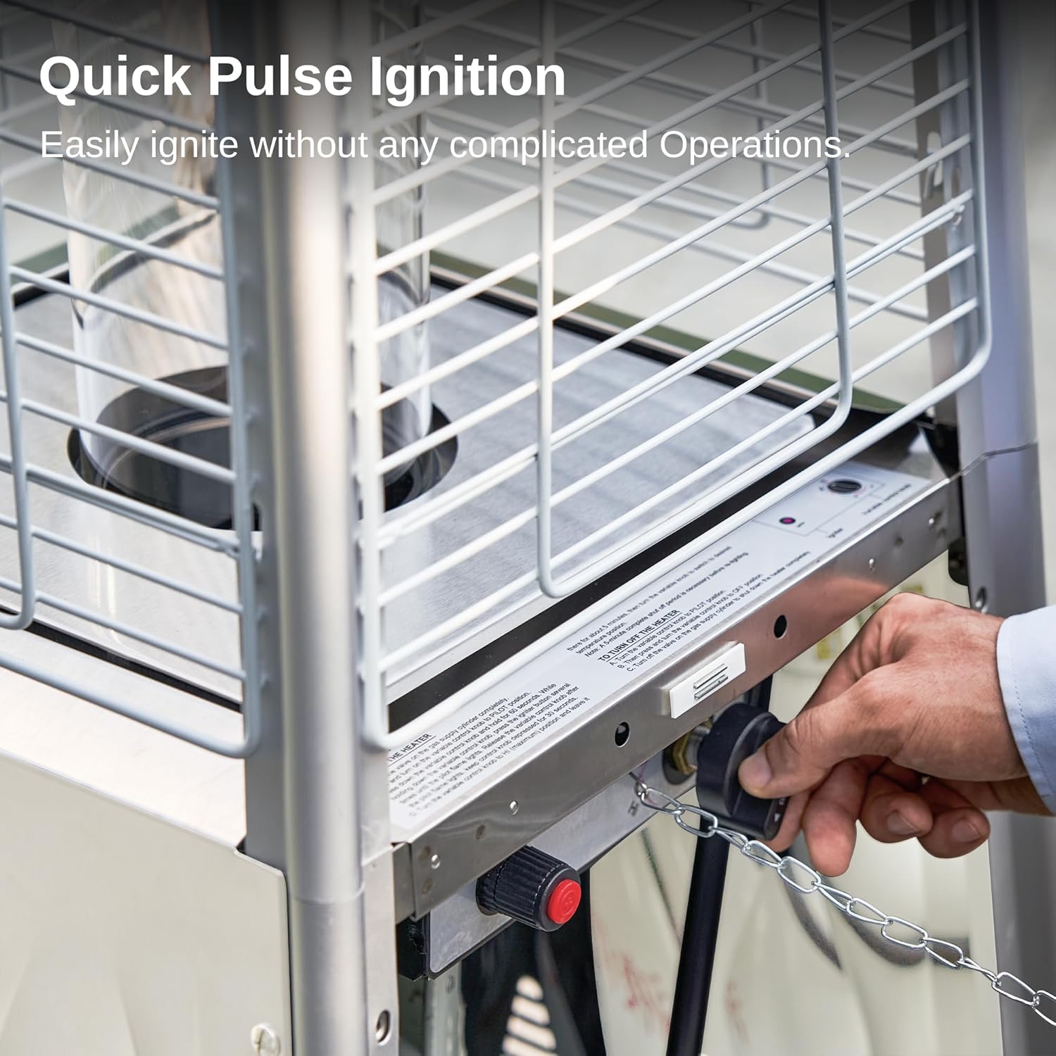 EAST OAK Pyramid Patio Heater, 48,000 BTU Outdoor Patio Heater, Quartz Glass Tube Propane Heater, Triple Protection System, With Wheels, Outdoor Heater for Commercial & Residential, Green