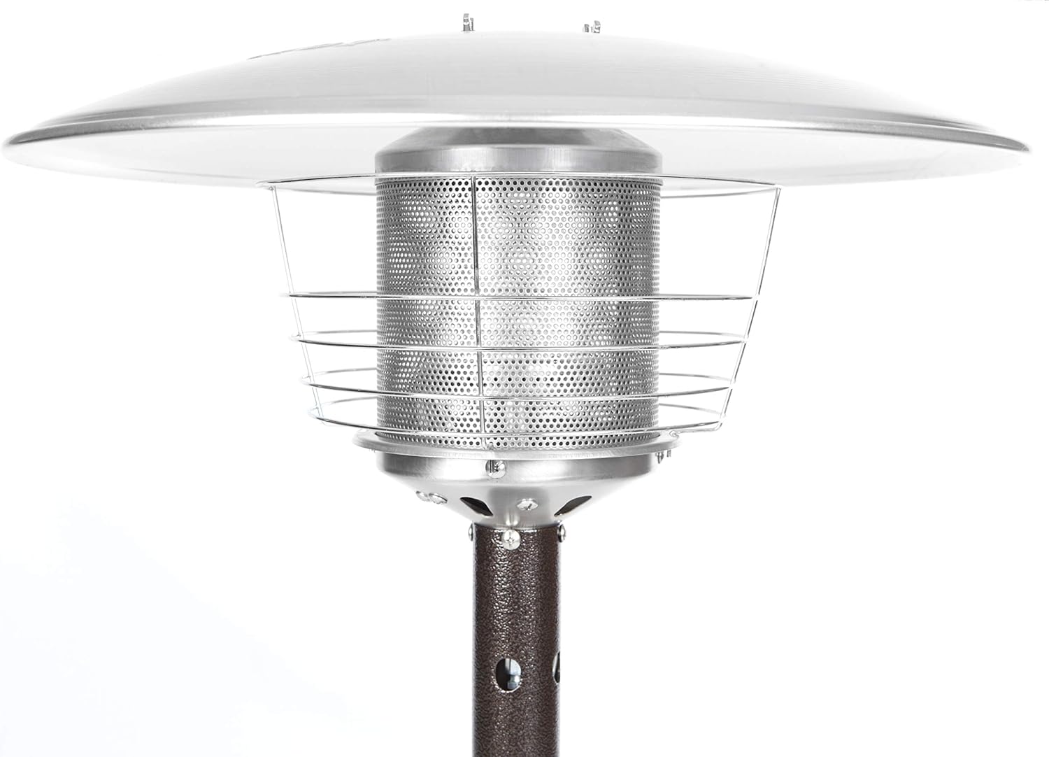 Fire Sense 60262 Portable Patio Heater Outdoor Tabletop Lightweight Propane 10,000 BTU Auto-Shutoff Valve CSA Approved - Stainless Steel