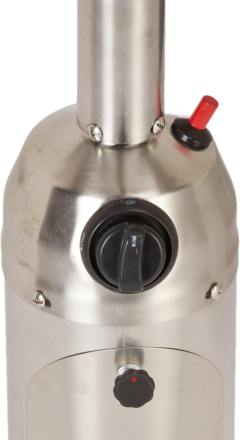 Fire Sense 60262 Portable Patio Heater Outdoor Tabletop Lightweight Propane 10,000 BTU Auto-Shutoff Valve CSA Approved - Stainless Steel