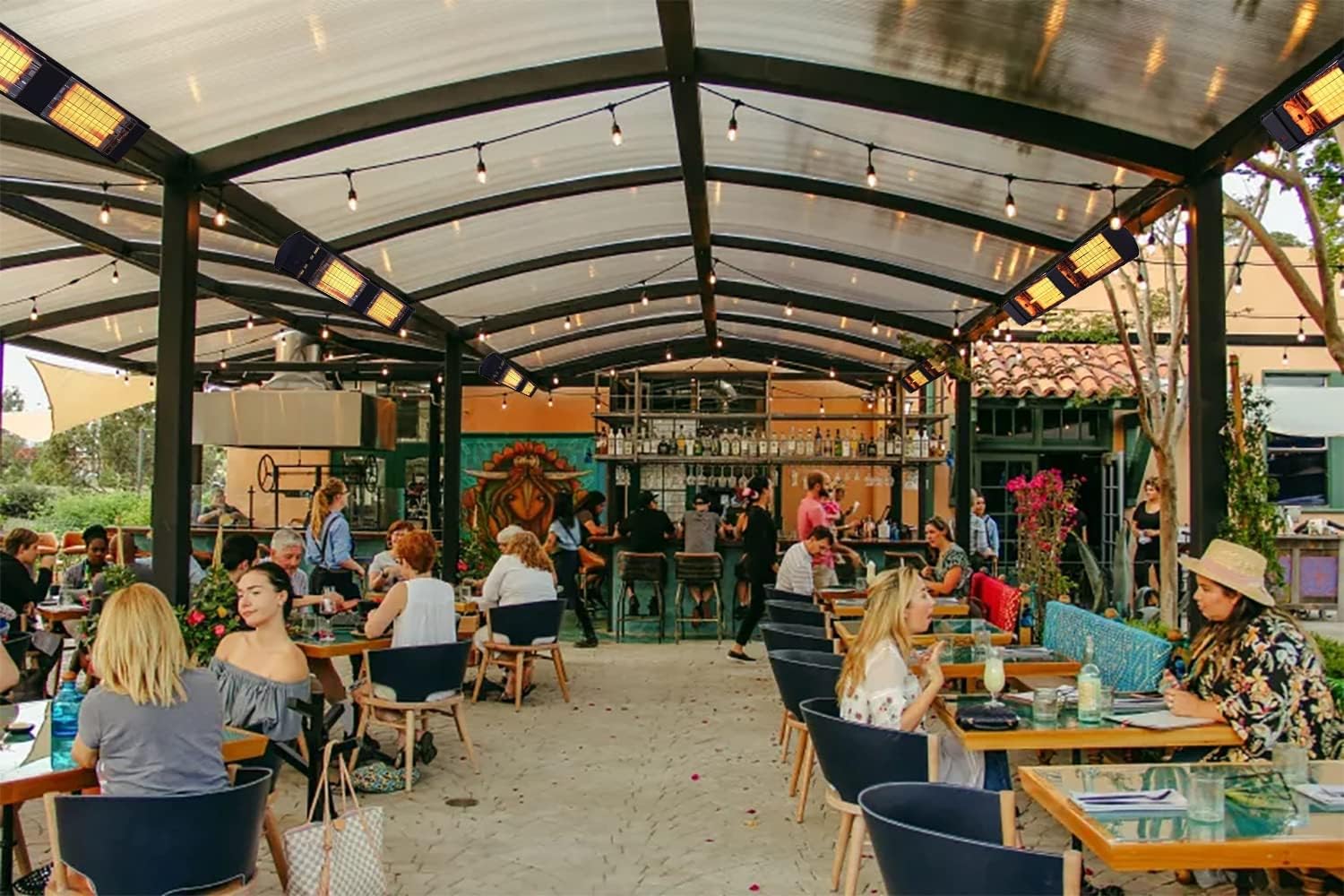 Dr Infrared Heater DR-238 Carbon Infrared Outdoor Heater for Restaurant, Patio, Backyard, Garage, and Decks, Standard, Black