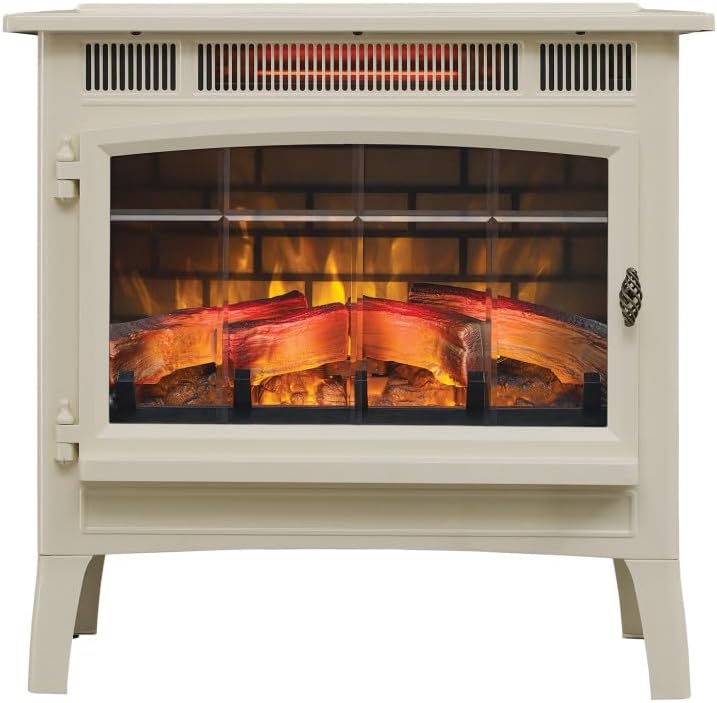 duraflame Freestanding Electric Fireplace Stove Heater with 3D Flame Effect for 1,000 Sq. Ft. Room, Black