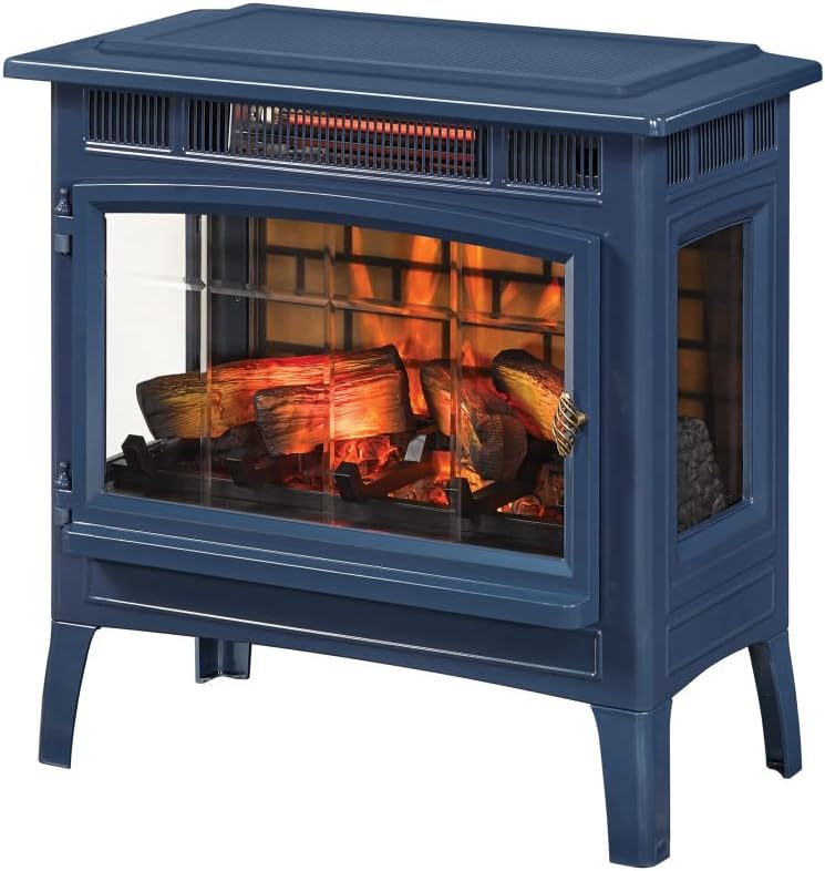duraflame Freestanding Electric Fireplace Stove Heater with 3D Flame Effect for 1,000 Sq. Ft. Room, Black