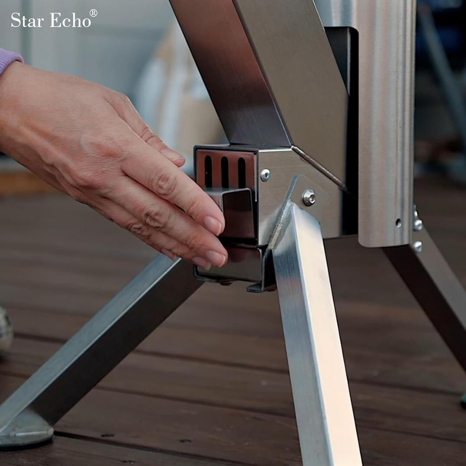 StarEcho Wood Pellet Patio Heater for Outdoor,Portable Patio Pellet Fire Rocket,Glass Tube for Yard,Wood Fire Pit with Party (Black)