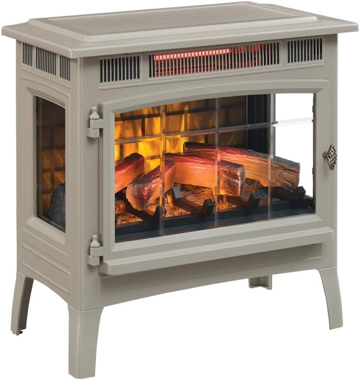 duraflame Freestanding Electric Fireplace Stove Heater with 3D Flame Effect for 1,000 Sq. Ft. Room, Black