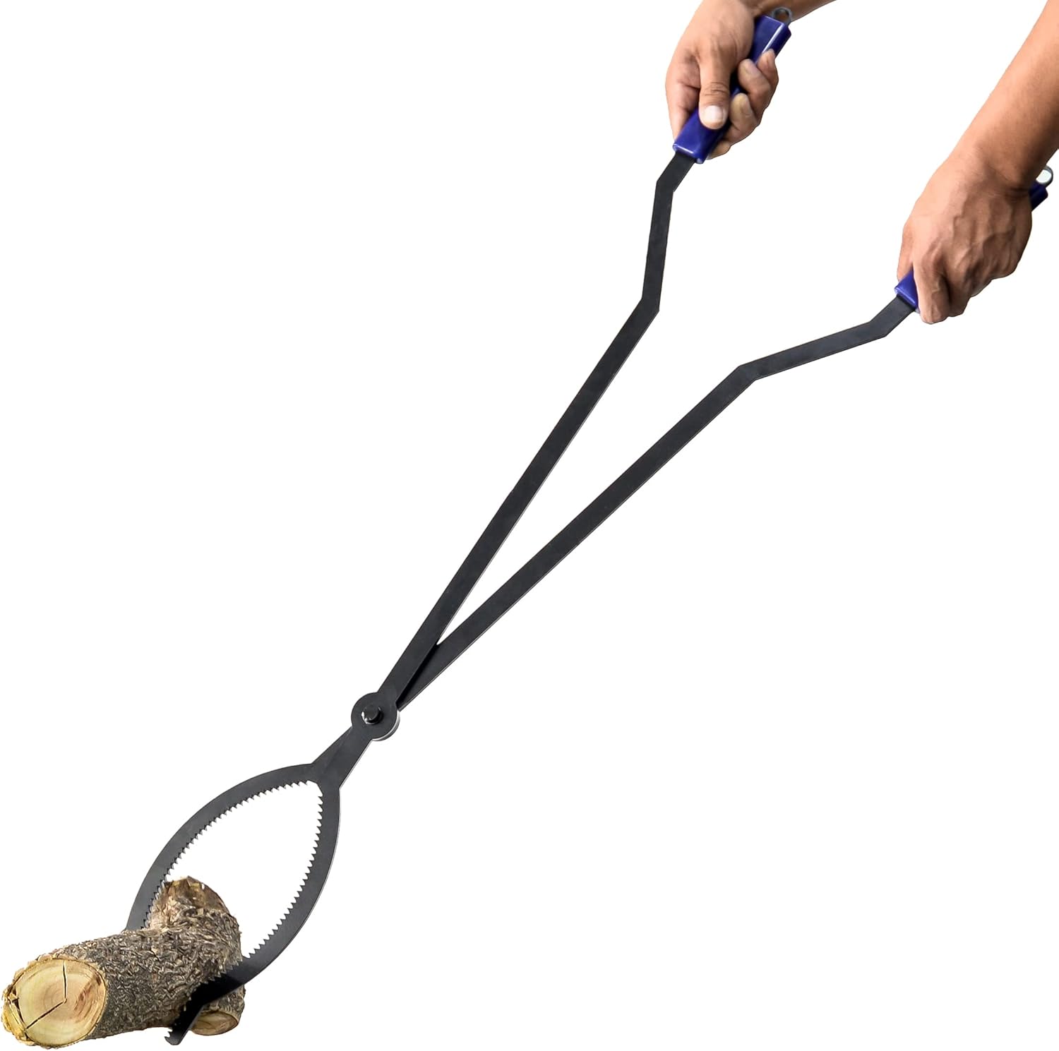 40 Fire Log Tongs Firewood Grabber and Fire Poker Set,Large Fire Pit Tool Outdoor/Indoor Bonfire Campfire Backyard Deck Camping Log Grabber Rustproof Safely Moves Firewood