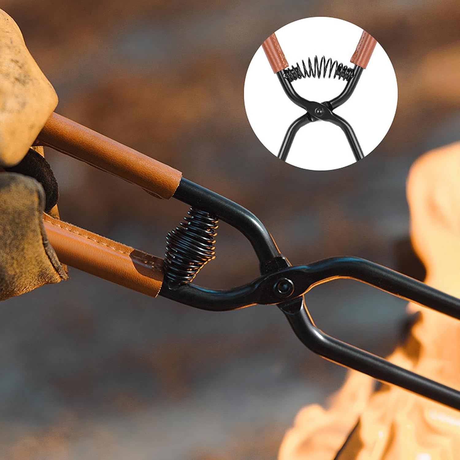 Charcoal Clip for Grilling, Portable Campfire Tongs, Charcoal Cherry Picker Tool, Thick and Campfire Clip, Non-Slip Charcoal Tongs, Easy-to-use Barbecue Tool Heat-Resistant Cooking Clip/120