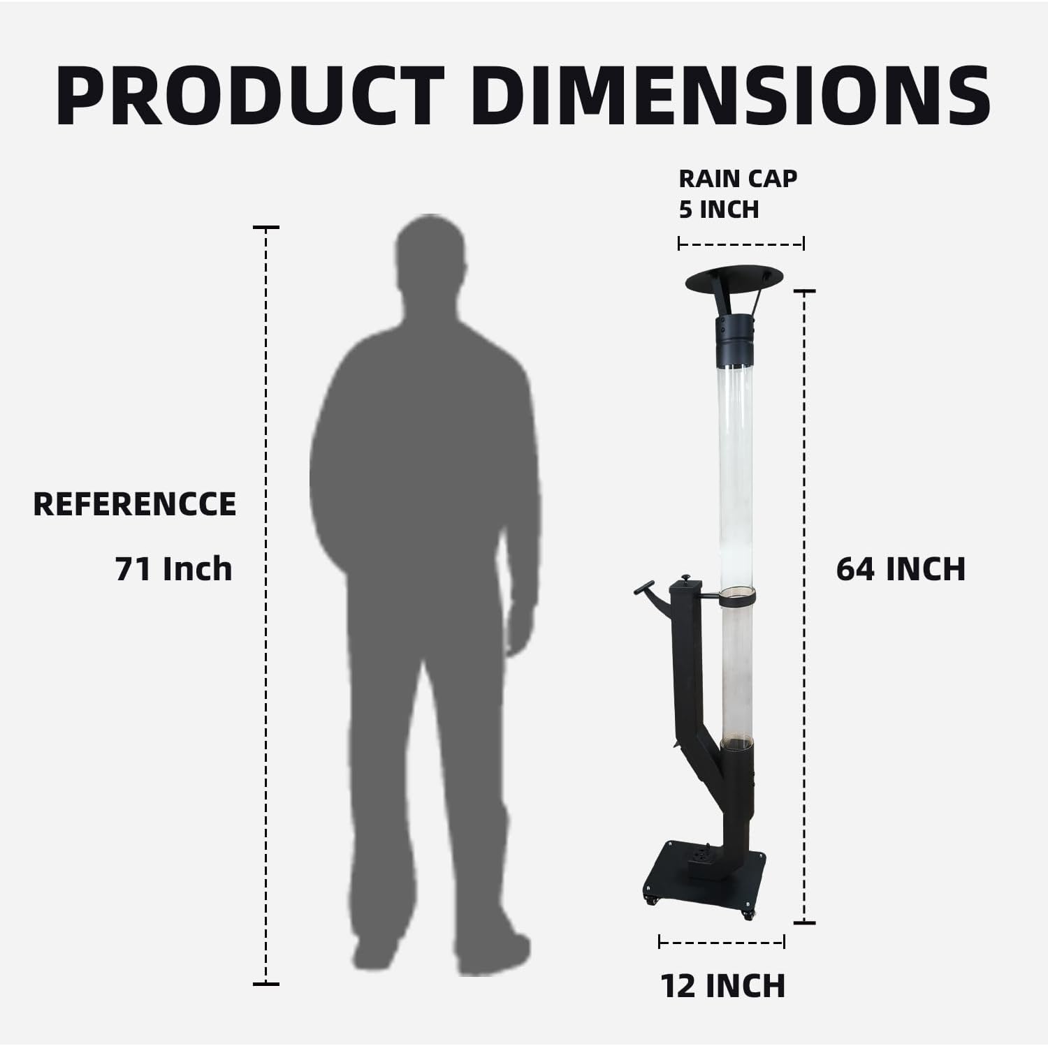 Eco Flame Smokeless Wood Pellet Fire Pit & Patio Heater, Portable Outdoor Rocket Stove with Glass Tube and Ash Tray for Backyard, Camping, Beach, Garden - Stainless Steel Classic