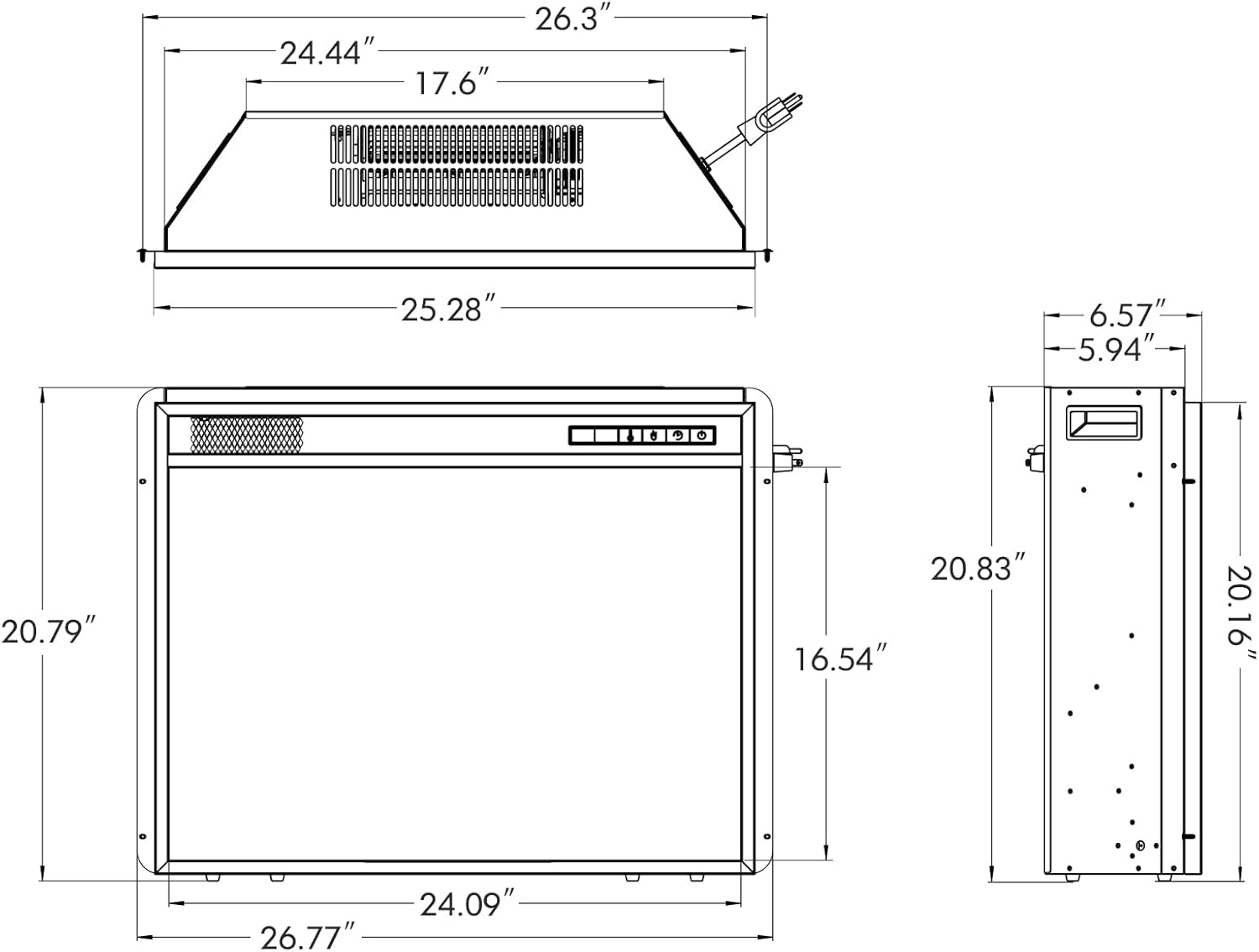 Tangkula 18 Inches Electric Fireplace Insert, Recessed 1400 W Electric Fireplace w/Adjustable Flame & Heat, Built-in Timer & Thermostat, Control Panel & Remote and Overheat Protection, Black