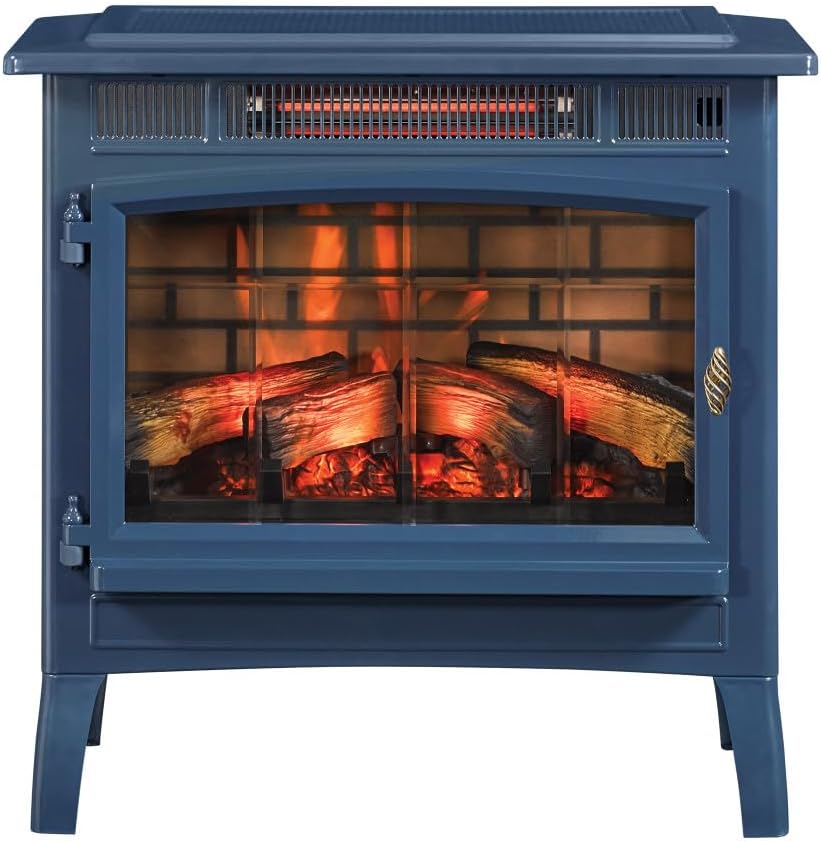 duraflame Freestanding Electric Fireplace Stove Heater with 3D Flame Effect for 1,000 Sq. Ft. Room, Black