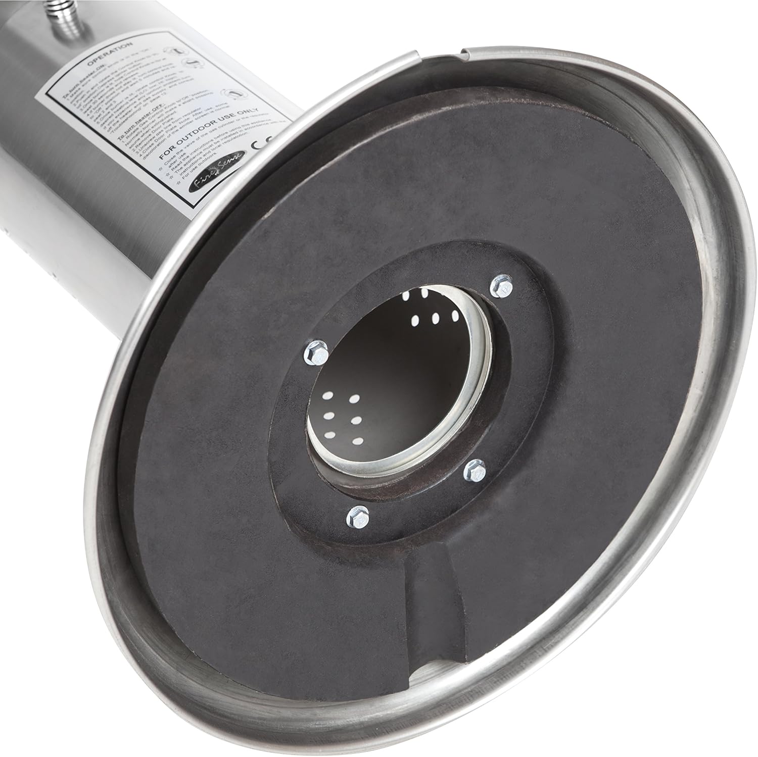 Fire Sense 60262 Portable Patio Heater Outdoor Tabletop Lightweight Propane 10,000 BTU Auto-Shutoff Valve CSA Approved - Stainless Steel