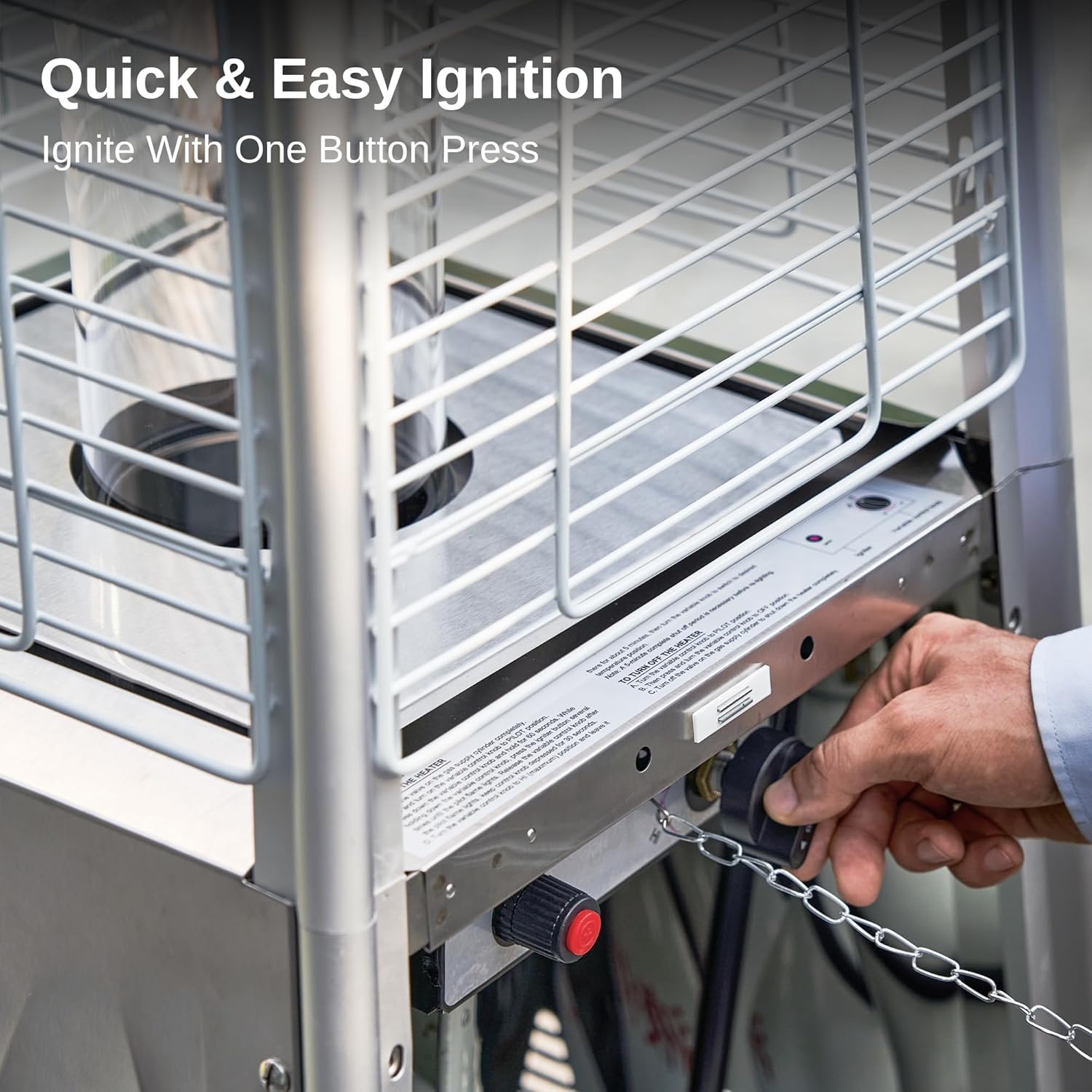 EAST OAK Pyramid Patio Heater, 48,000 BTU Outdoor Patio Heater, Quartz Glass Tube Propane Heater, Triple Protection System, With Wheels, Outdoor Heater for Commercial & Residential, Green