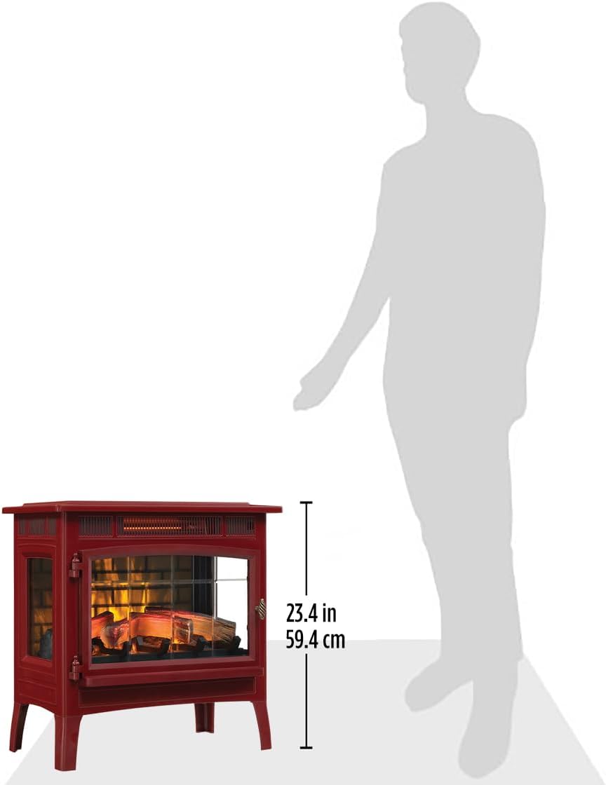 duraflame Freestanding Electric Fireplace Stove Heater with 3D Flame Effect for 1,000 Sq. Ft. Room, Black