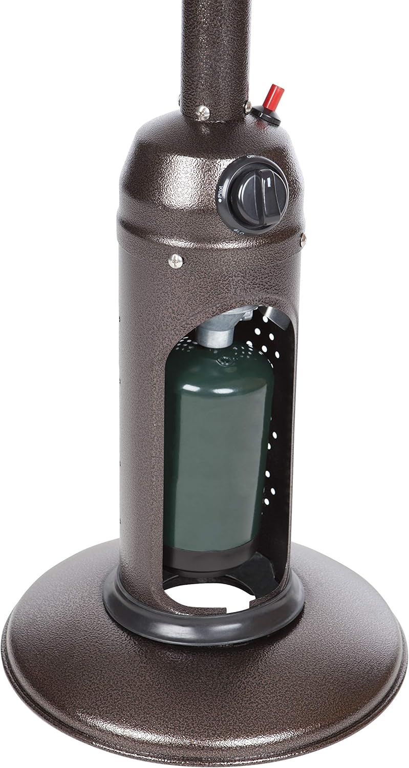 Fire Sense 60262 Portable Patio Heater Outdoor Tabletop Lightweight Propane 10,000 BTU Auto-Shutoff Valve CSA Approved - Stainless Steel
