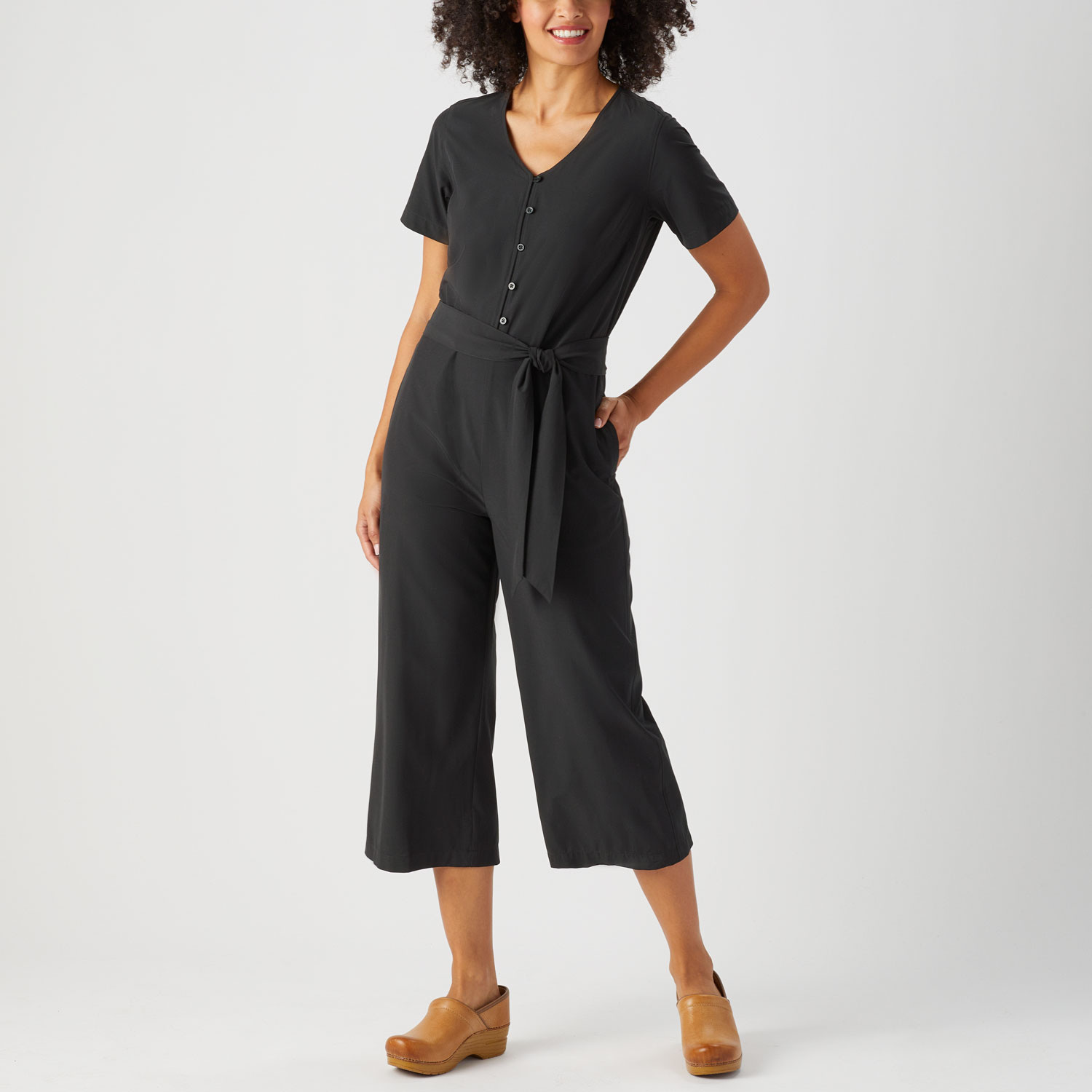 Women's Nine to Fine Synthetic Short Sleeve Jumpsuit