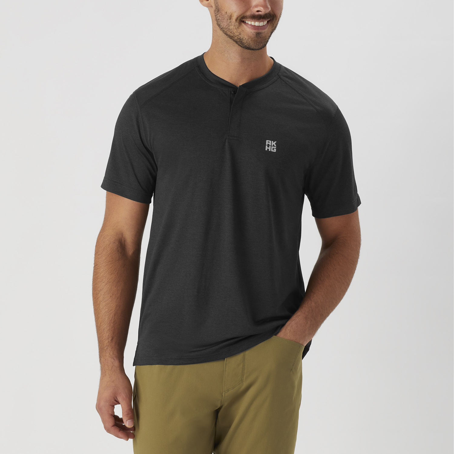 Men's AKHG Tun-Dry Short Sleeve Henley