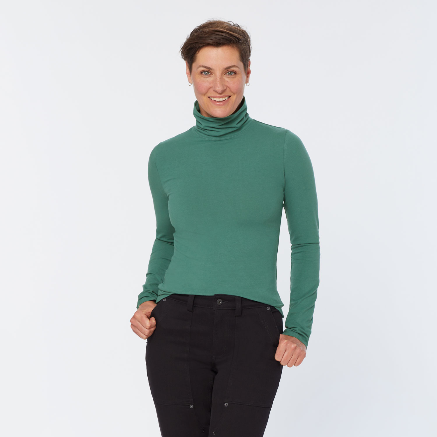 Women's No-Yank Long Sleeve Turtleneck T-Shirt
