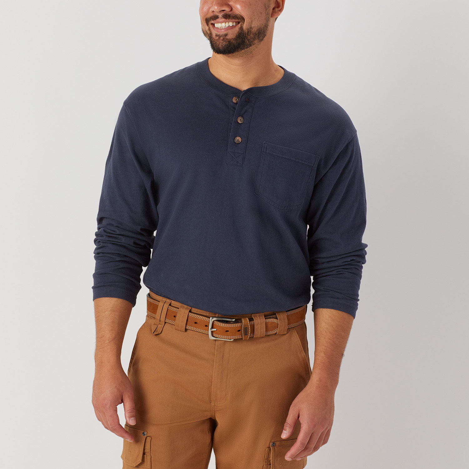 Men's Longtail T Relaxed Fit LS Henley T-Shirt
