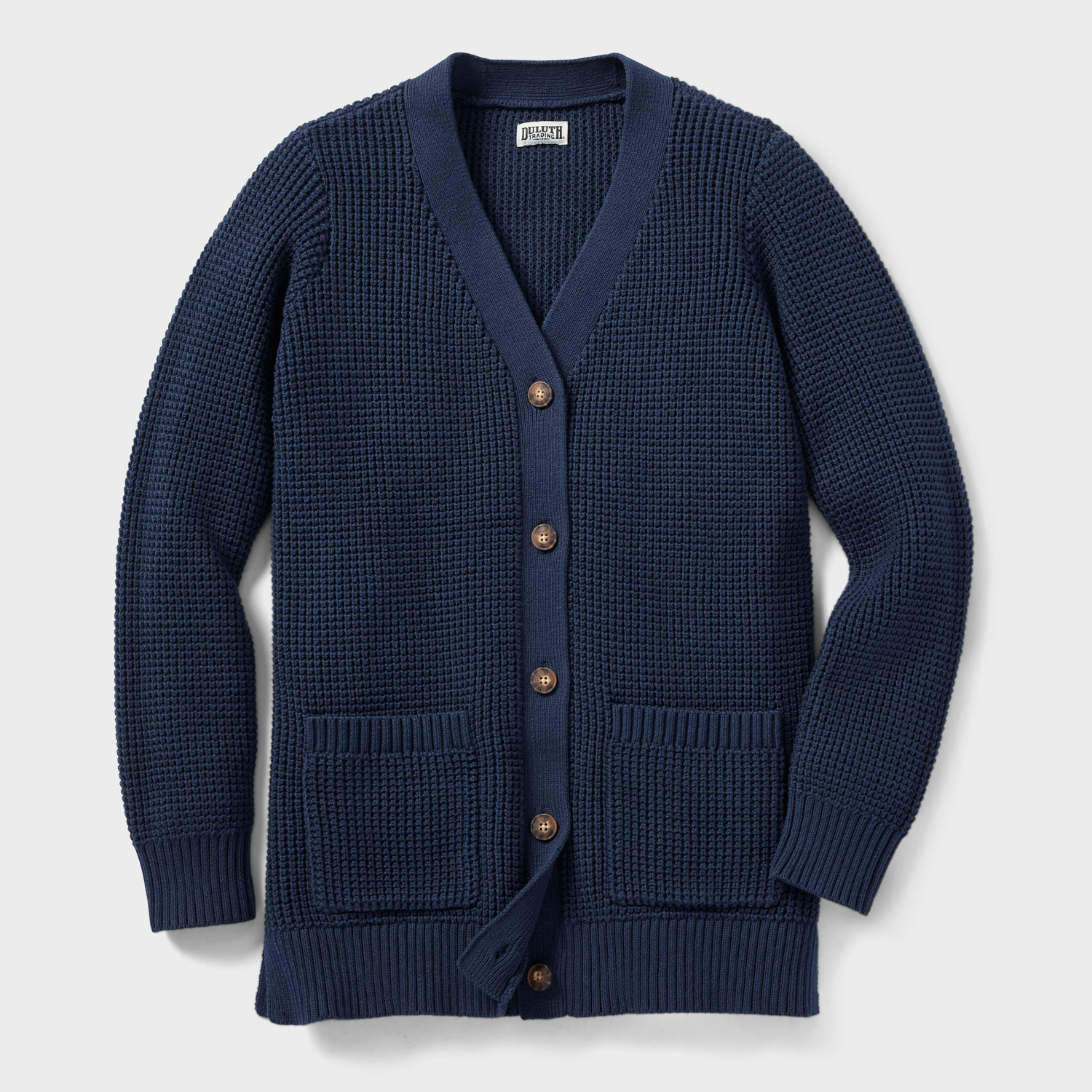Women's Plus Heritage Waffle Stitch Cardigan Sweater
