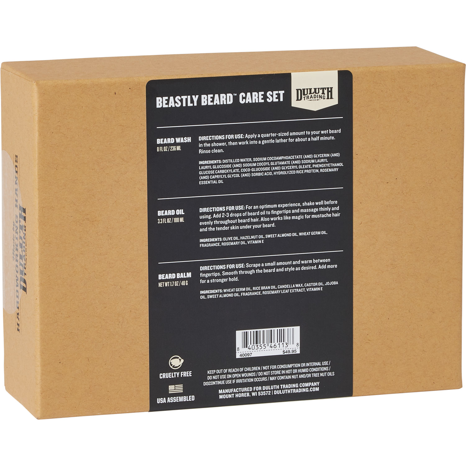 Duluth Trading Beastly Beard Care Gift Set
