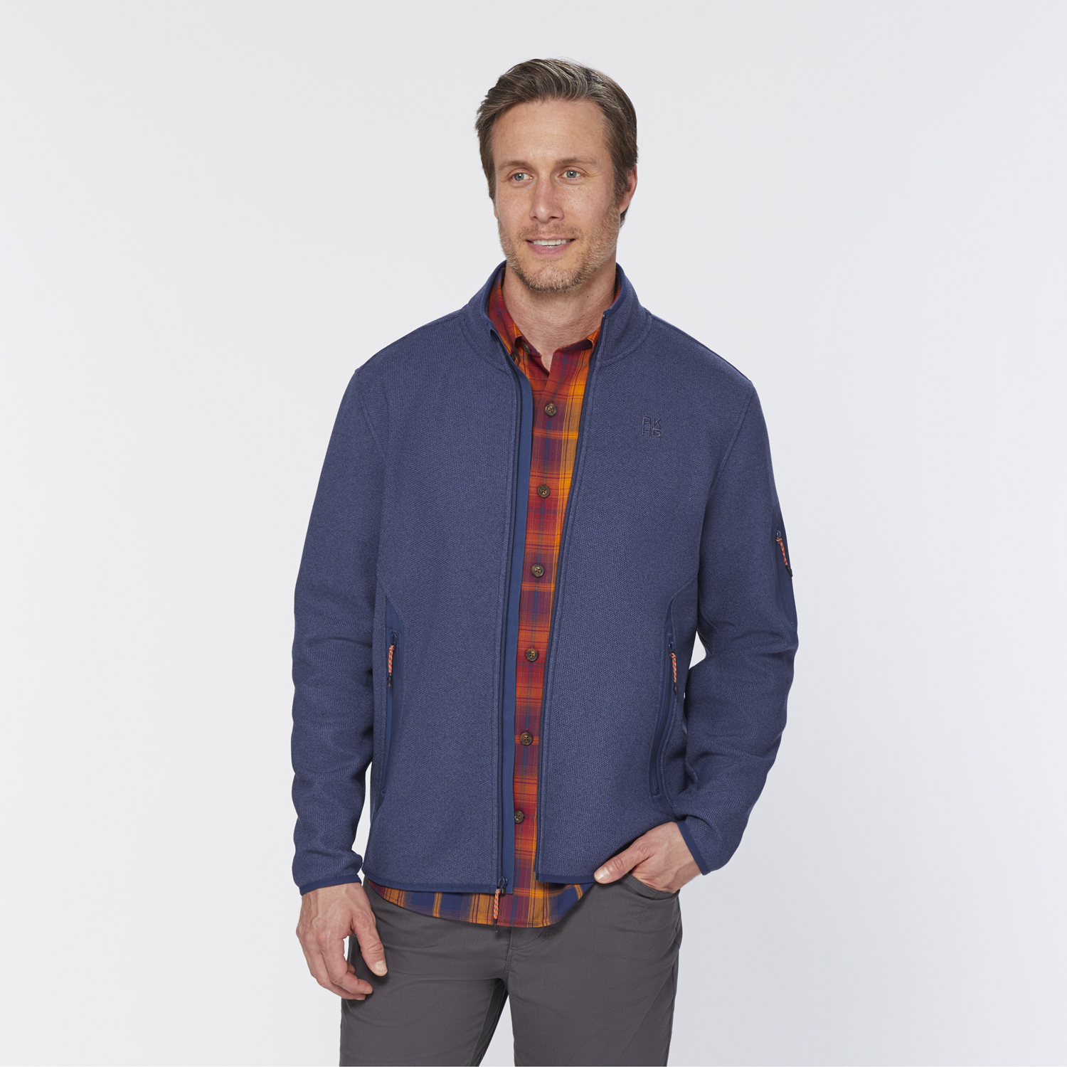 Men's AKHG Graveltec Standard Fit Full Zip Mock