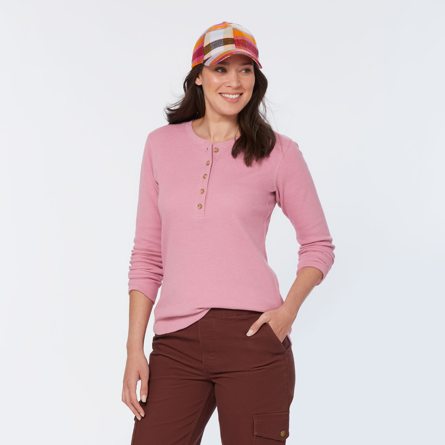 Women's Burly Thermal Long Sleeve Henley