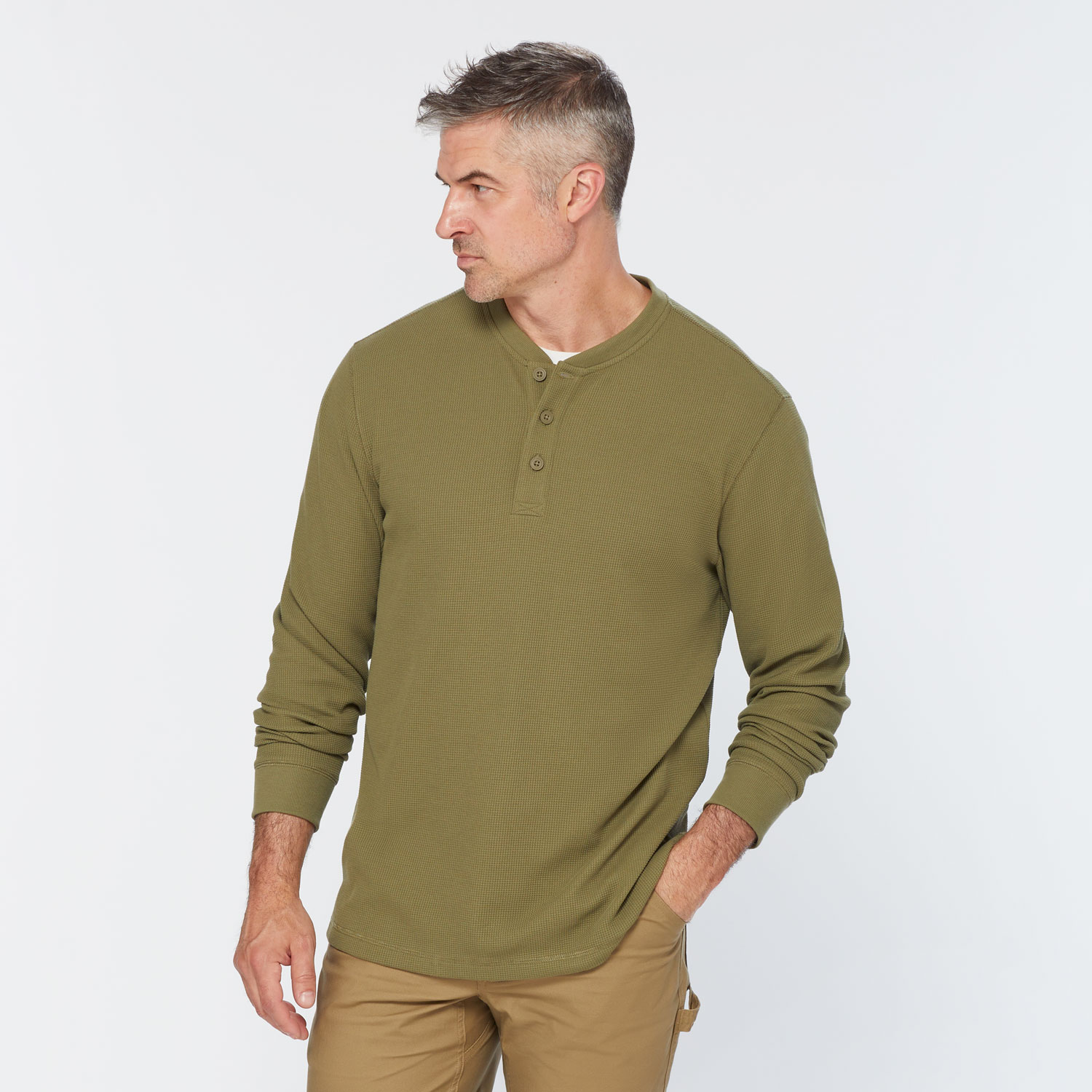 Men's 40 Grit Standard Fit Thermal Henley