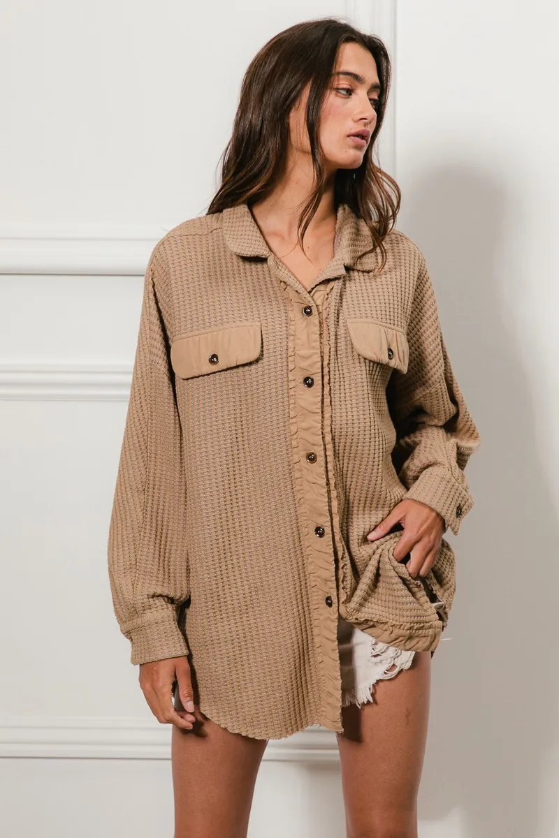 BiBi Heavy Waffle Oversized Shacket