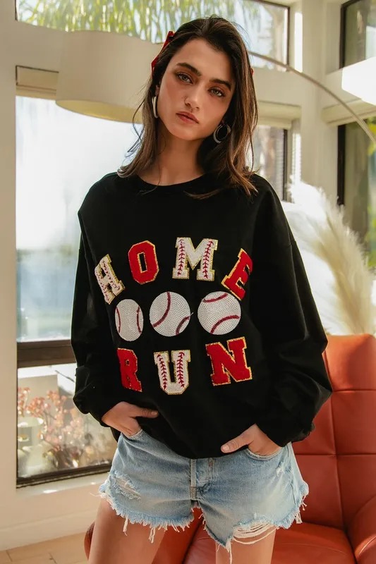 BiBi Baseballs Homerun Patches French Terry Sweatshirt