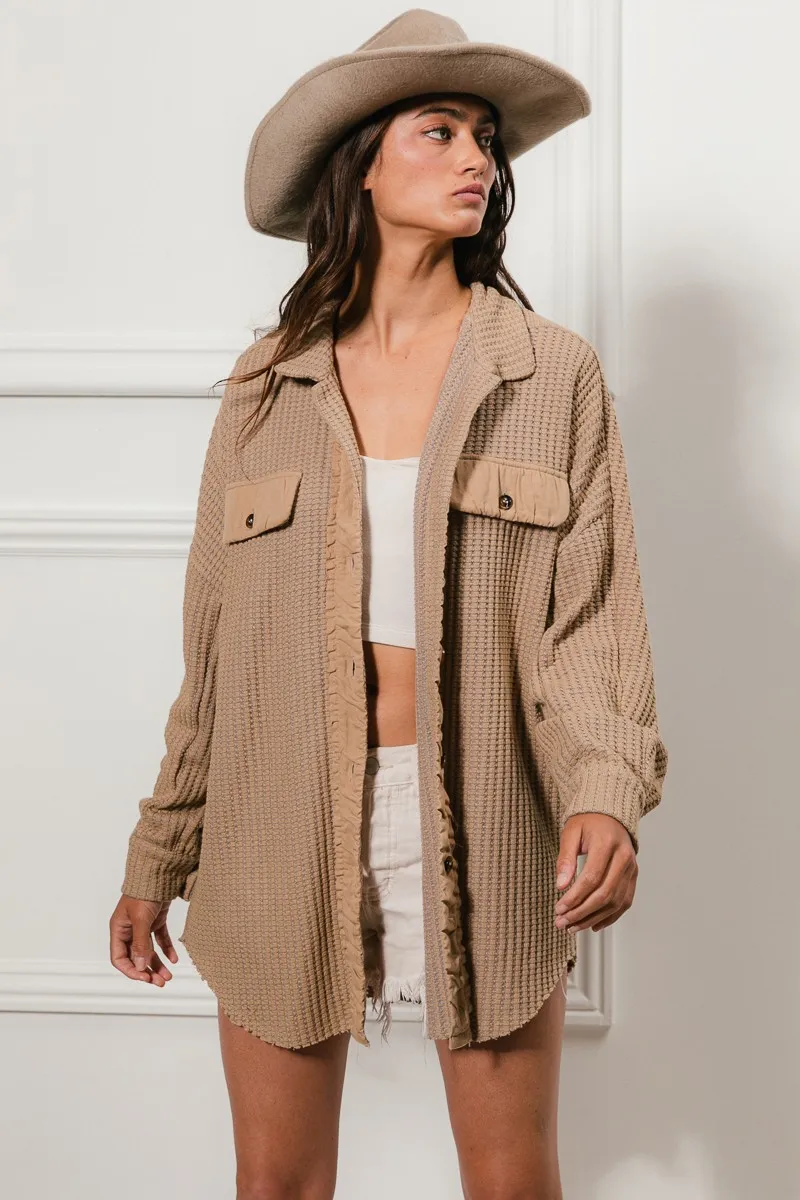 BiBi Heavy Waffle Oversized Shacket