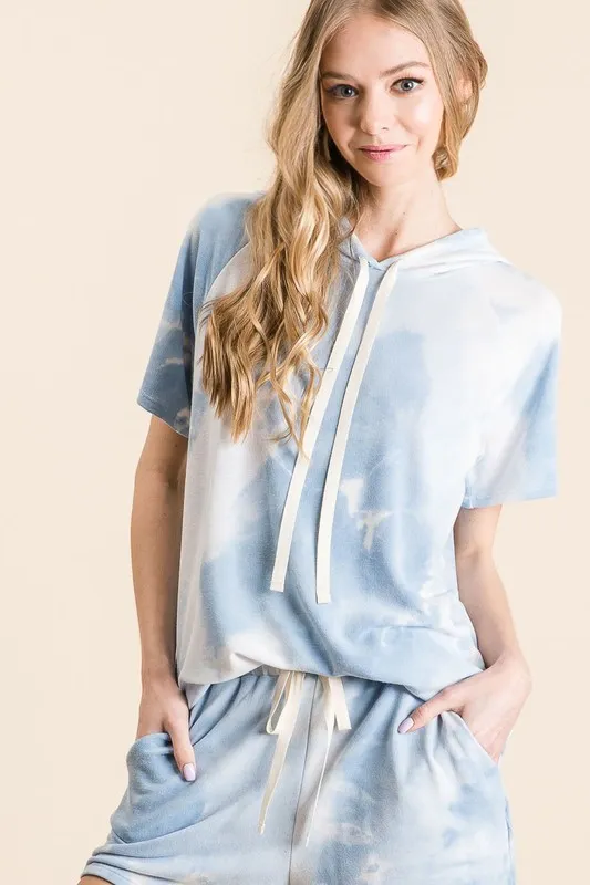 BiBi Tie Dye French Terry Hoodie Top and Bottom Set