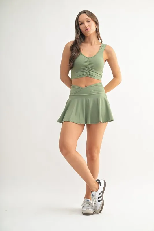 MONO B Ruched Front Active Tank